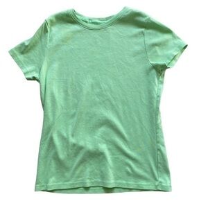 ❄️ Cherokee Neon Green Cotton Short Sleeve Casual Tee Shirt Relaxed Fit Medium
